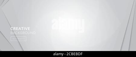 Gradient light gray banner background with empty space for text in the middle Stock Vector