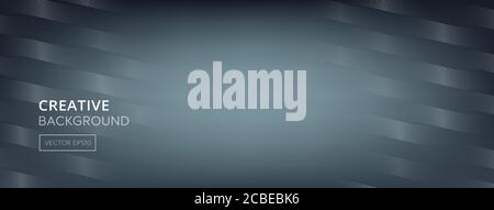 Modern luxurious wavy line pattern on gradient gray banner background  with copy space Stock Vector