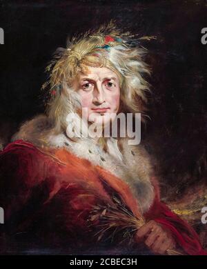 David Garrick as King Lear, portrait painting by Richard Westall, circa 1815 Stock Photo
