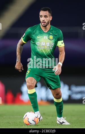 Brazilian football player Renato Soares de Oliveira Augusto, or simply Renato Augusto, of Beijing Sinobo Guoan F.C. keeps the ball during the fourth-round match of 2020 Chinese Super League (CSL) against Hebei China Fortune F.C., Suzhou city, east China's Jiangsu province, 12 August 2020. Beijing Sinobo Guoan F.C. defeated Hebei China Fortune F.C. with 3-1. Stock Photo