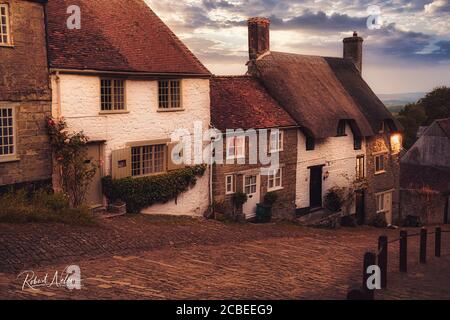 Gold Hill Shaftesbury, Hovis advert location Stock Photo