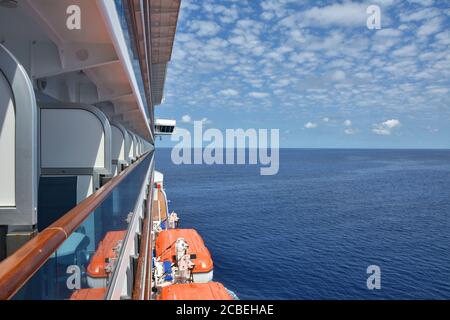 WILLEMSTAD, CURACAO - MARCH 28, 2017 : Royal Princess ship sailing from Caribbean island Curacao. Royal Princess is operated by Princess Cruises line Stock Photo