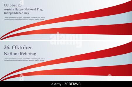 Flag of Austria, Declaration of Neutrality, Austria Independence Day, 26 October. Bright, colorful vector illustration Stock Vector