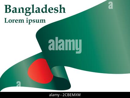 Flag of Bangladesh, People's Republic of Bangladesh. Template for award design, an official document with the flag of Bangladesh. Stock Vector