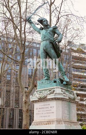 French military commander Michel Ney . Statue of Marechal Ney in Paris Stock Photo