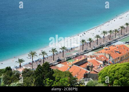 Nice, French Riviera Cote d'Azur in Provence, France. Bay of Angels. Stock Photo