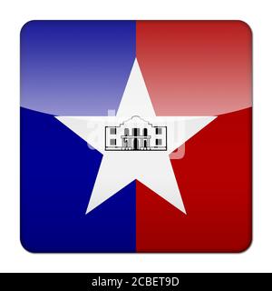 San Antonio logo icon app flag button of Texas Stock Photo