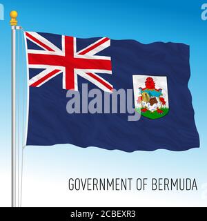Bermuda government official flag, United Kingdom overseas territory, vector illustration Stock Vector