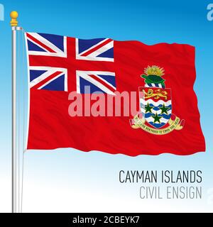 Cayman Islands official civil flag, United Kingdom overseas territory, vector illustration Stock Vector