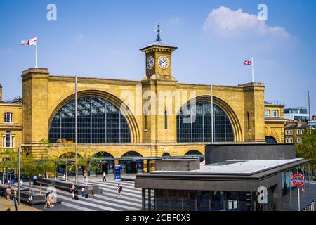 Kings Cross Station London, the front of London's Kings Cross Station, opened 1852. Stock Photo