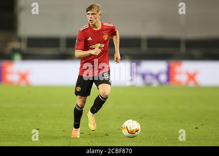 Brandon Williams, individual action sport: Soccer: EL, Europa League, season 19/20, quarter finals, 10.08.2020 Manchester United - FC Copenhagen Photo: Jvºrgen Fromme/firosportphoto/POOL. | usage worldwide Stock Photo