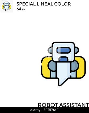 Robot assistant Simple vector icon. Robot assistant icons for your business project Stock Vector