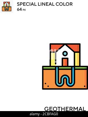 Geothermal Simple vector icon. Geothermal icons for your business project Stock Vector