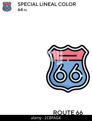 Route 66 Simple vector icon. Route 66 icons for your business project Stock Vector