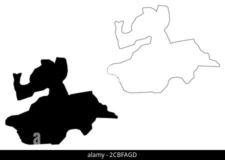 Valencia City (Bolivarian Republic of Venezuela, Carabobo State) map vector illustration, scribble sketch City of Valencia map Stock Vector