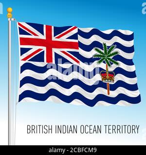 British Indian Ocean Territory, official national flag, vector illustration Stock Vector