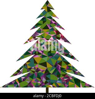 abstract christmas tree, christmas deoration, sign, symbol, design element, isolated vector illustration Stock Vector
