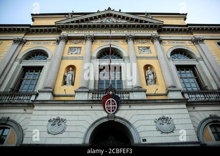 Lugano Town Hall In Switzerland Stock Photo