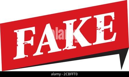 Red rubber stamp and text Fake News. Vector Illustration and banner. Stock Vector