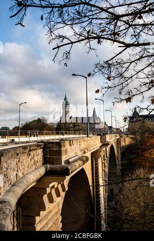 View Of The Adolphe Bridge, Luxembourg Stock Photo