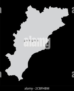 Savona province map Stock Vector