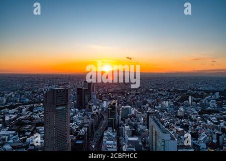 Tokyo, Japan - November 16, 2019: Shibuya Scramble Square opened in November 2019 in Shibuya, Tokyo, Japan. The rooftop ''Shibuya Sky'' can take charg Stock Photo