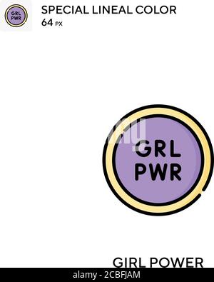 Girl power Simple vector icon. Girl power icons for your business project Stock Vector