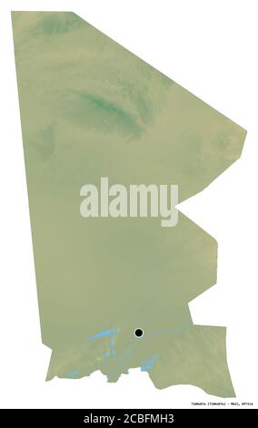 Mali State Shape of Timbuktu, region of Mali, with its capital isolated on white ...