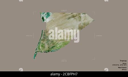Trarza Area of Trarza, region of Mauritania, isolated on a solid background in ...