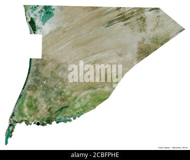 Trarza Shape of Trarza, region of Mauritania, with its capital isolated on ...
