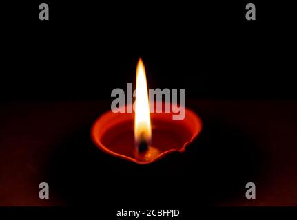 Diya (Candle Light brightening in the festival of Diwali Stock Photo