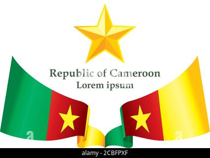 Flag of Cameroon, Republic of Cameroon. Template for award design, an official document with the flag of Cameroon. Stock Vector