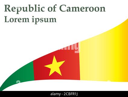 Flag of Cameroon, Republic of Cameroon. Template for award design, an official document with the flag of Cameroon. Stock Vector