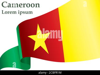 Flag of Cameroon, Republic of Cameroon. Template for award design, an official document with the flag of Cameroon. Stock Vector