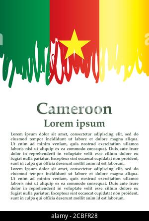 Flag of Cameroon, Republic of Cameroon. Template for award design, an official document with the flag of Cameroon. Stock Vector