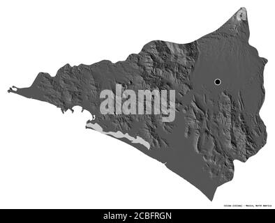 Colima, state of Mexico. Bilevel elevation map with lakes and rivers ...