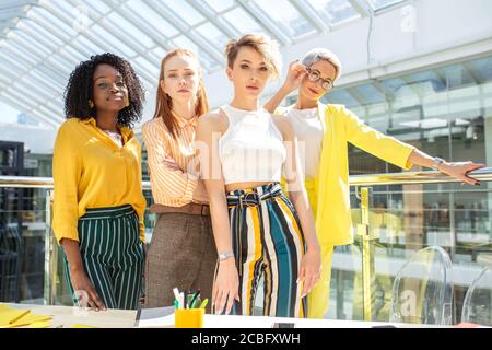 women with different beautiful appearances are in the shopping mall. diversity concept Stock Photo