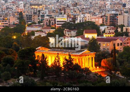 Temple of Hephaestus in Ancient Agora in Athens, Greece. Stock Photo