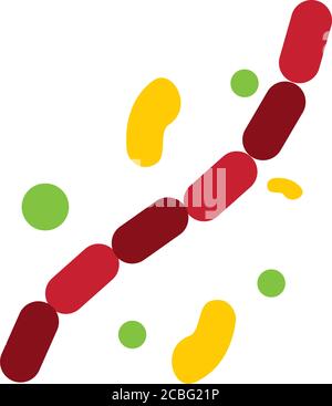 streptococcus bacterias icon over white background, flat style, vector illustration Stock Vector