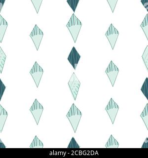 Kite Design teal kites on white background Doodle Pattern Filled Seamless pattern Vector hand drawn illustration surface design Stock Vector