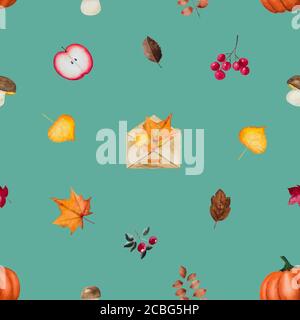 Beautiful card with various patterns, painted with watercolor Stock Photo