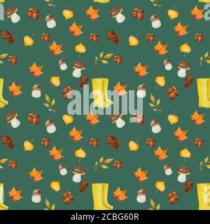 Beautiful card with various patterns, painted with watercolor Stock Photo