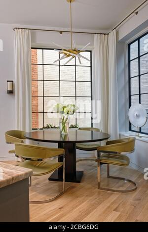 Contemporary table and chairs Stock Photo