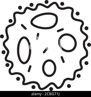 hepatovirus bacteria icon over white background, flat style, vector ...