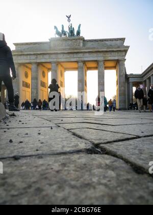 Berlin, Germany 28 January 2017: Brandenburg Gate law point Stock Photo