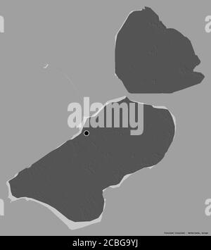 Flevoland, province of Netherlands. Bilevel elevation map with lakes ...