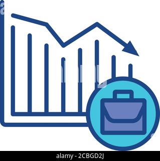 Unemployment rate RGB color icon Stock Vector