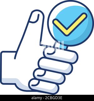 Complete research RGB color icon Stock Vector