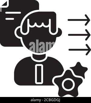 Brevity and clarity black glyph icon Stock Vector