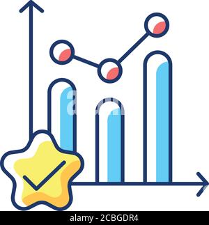 Statistic progress RGB color icon Stock Vector